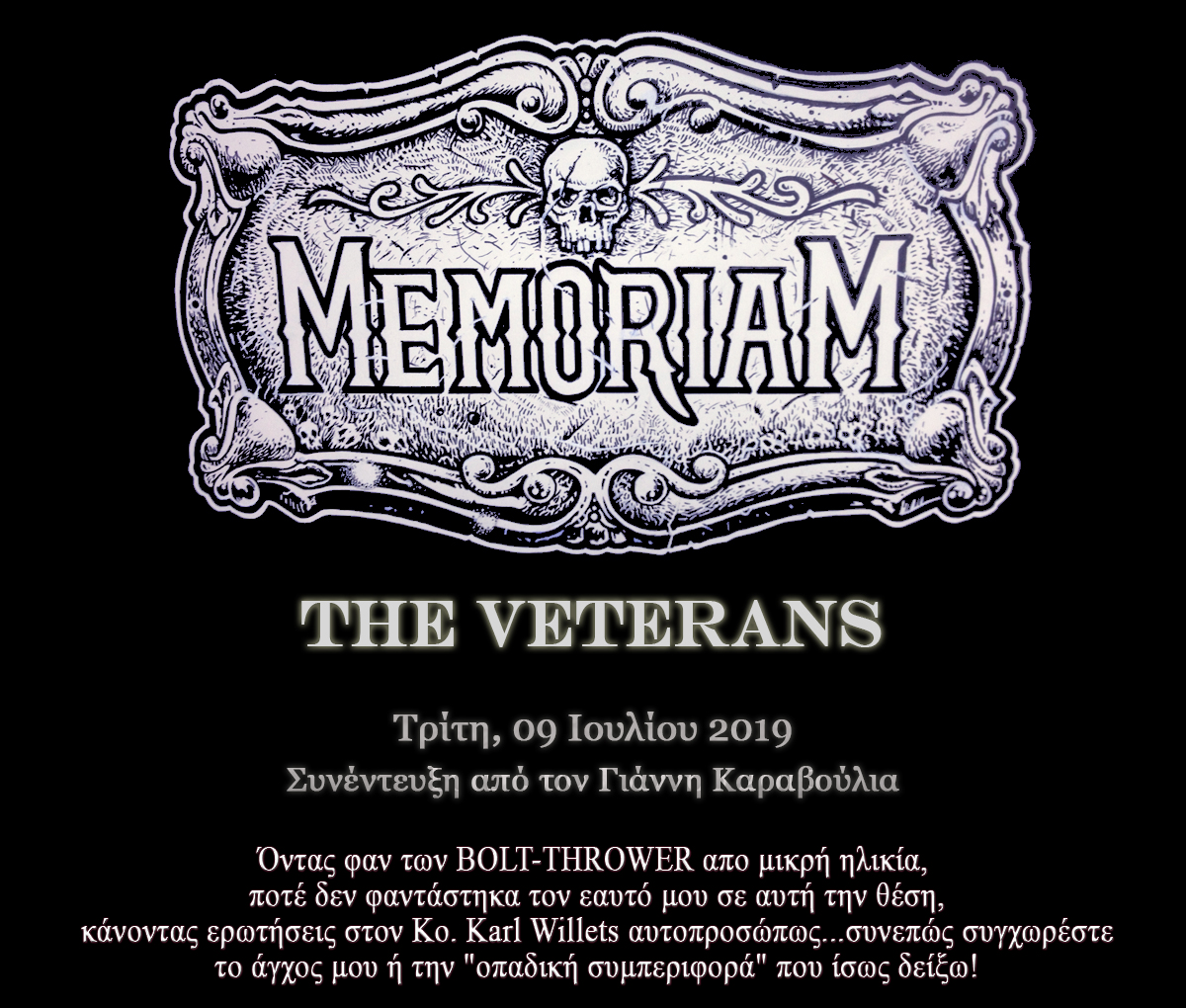 You are currently viewing Memoriam – The Veterans