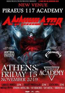 Read more about the article Αλλαγή χώρου για το live των ANNIHILATOR στην Αθήνα!