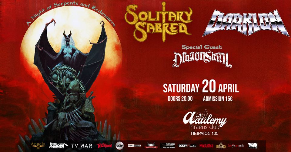 Read more about the article SOLITARY SABRED, DARKLON και DRAGON SKULL live @ Piraeus Club Academy το Σάββατο 20 Απριλίου.